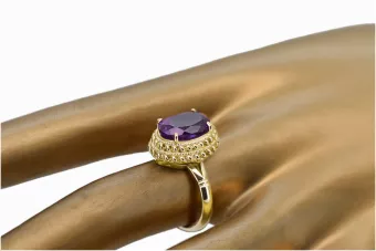 Anneau Alexandrite Or jaune 14 carats Vintage vrc068y